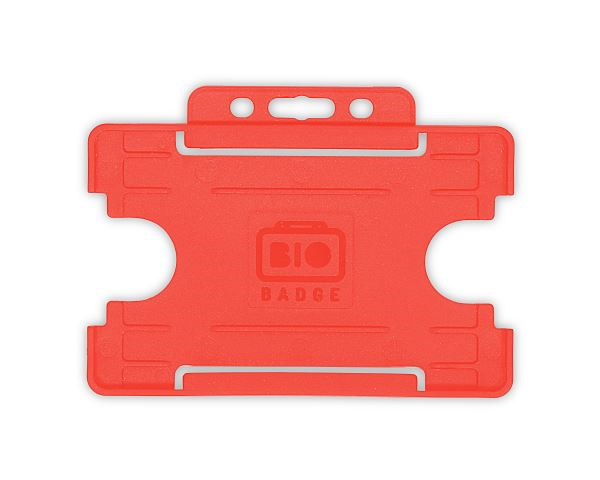 Red Single-Sided Open Faced ID Card Holders - Landscape (Pack of 100)